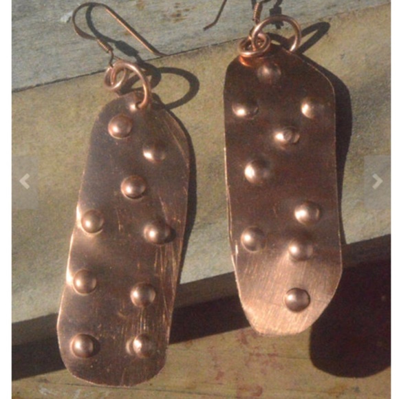 Conceptual Subculture Jewelry - Big Tribal Primitive Copper Earrings Statement